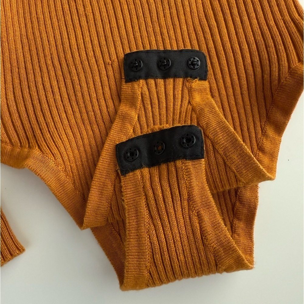 NWOT Fashion Nova Hazel Ribbed Mustard Bodysuit - Size XS - Picture 7 of 10